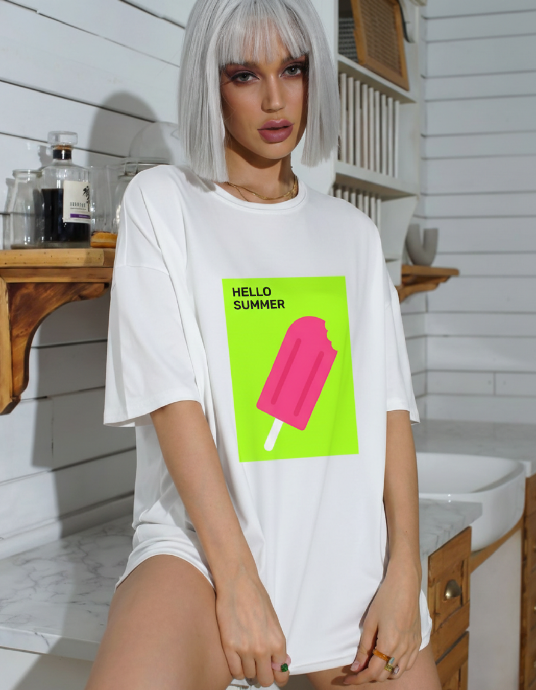 HELLO SUMMER OVERSIZED T-SHIRT