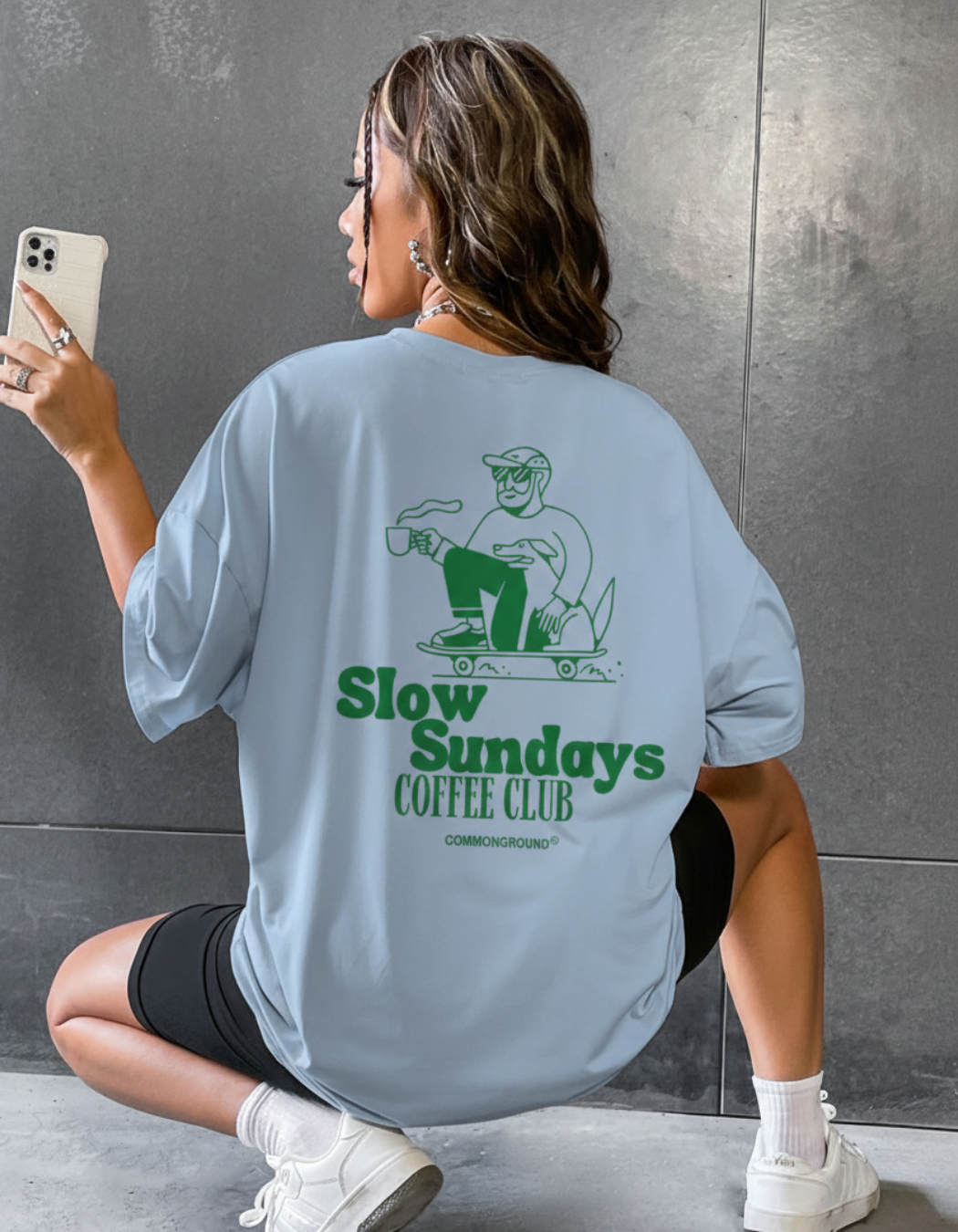 SLOW SUNDAYS COFFEE CLUB OVERSIZED T-SHIRT