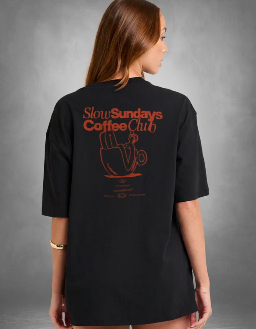 SLOW SUNDAYS COFFEE CLUB OVERSIZED T-SHIRT