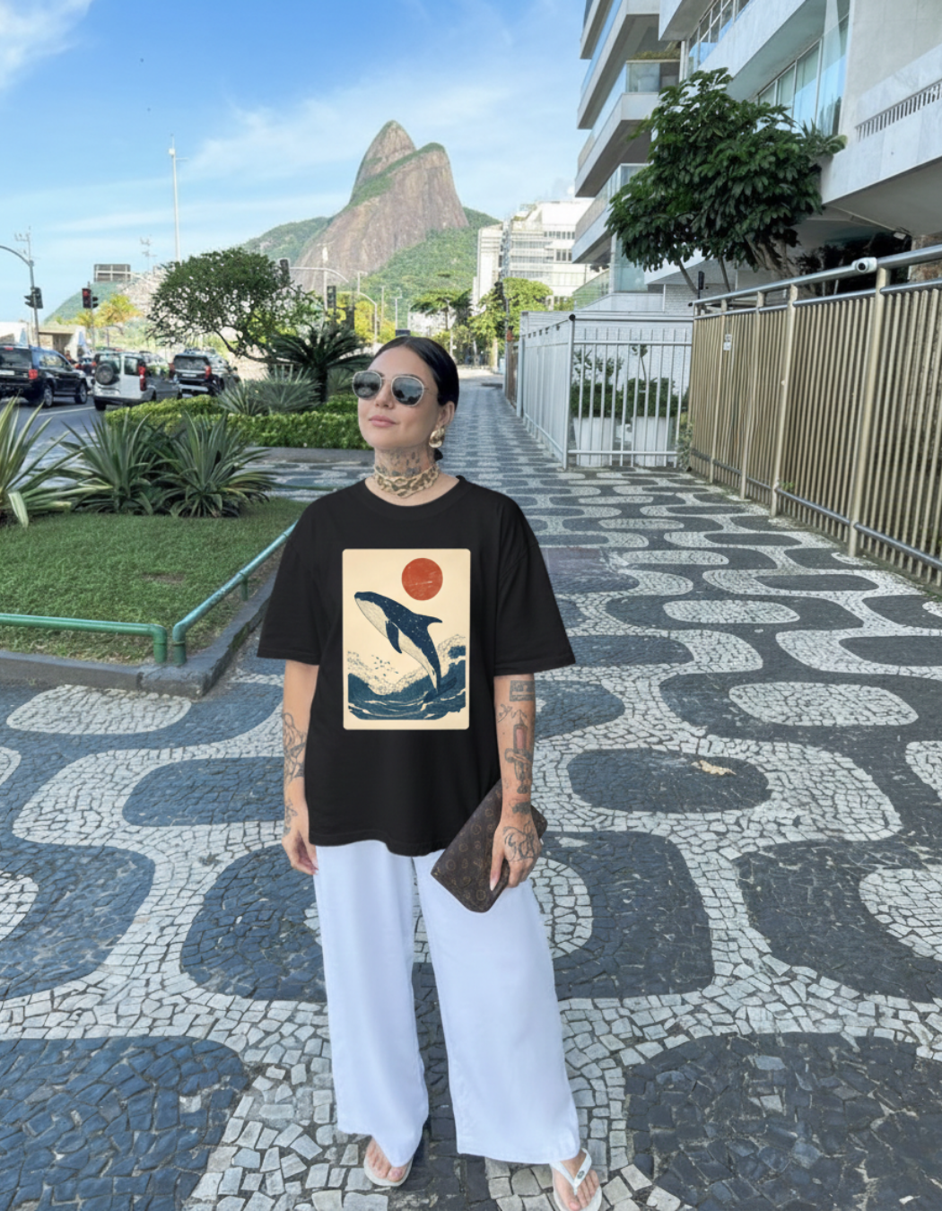WHALE SUN OVERSIZED T-SHIRT