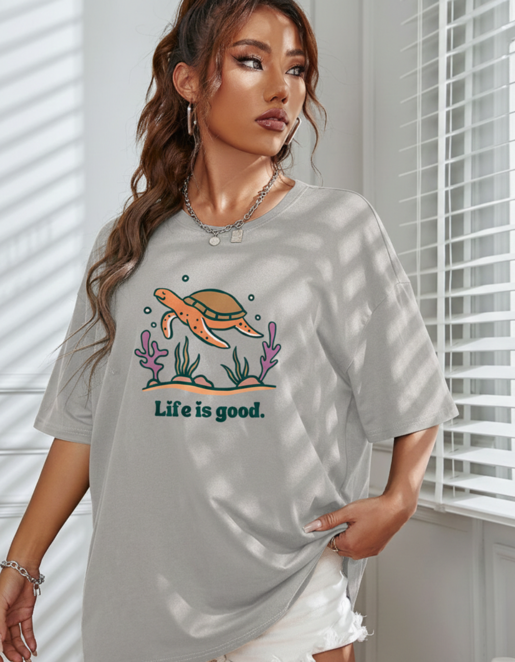 LIFE IS GOOD OVERSIZED T-SHIRT