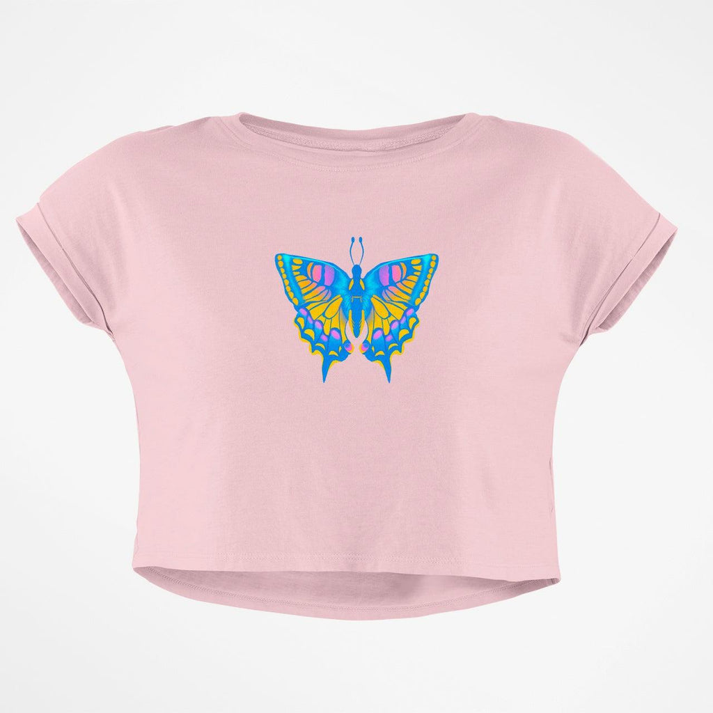 NEON BUTTERFLY CROP TOP