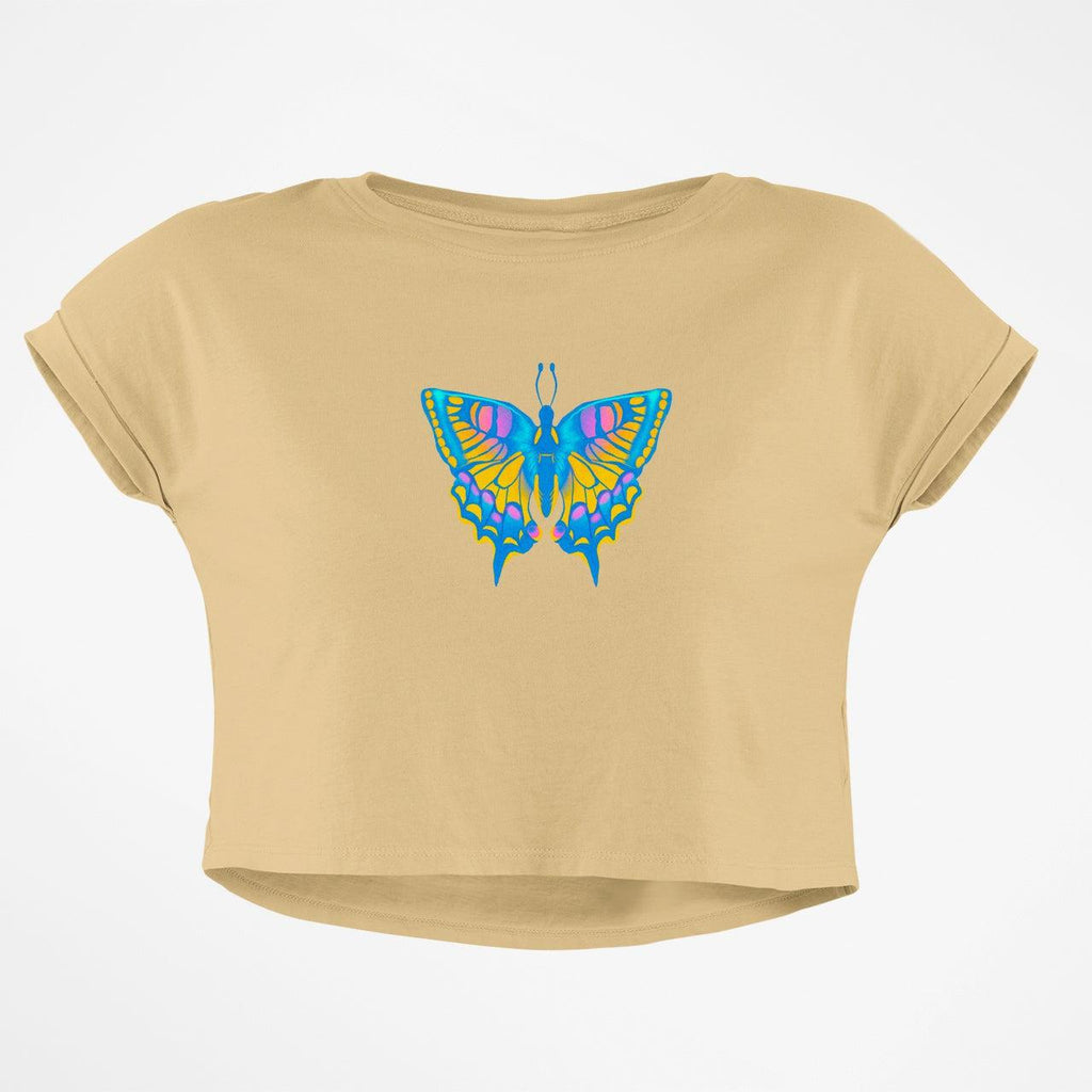 NEON BUTTERFLY CROP TOP