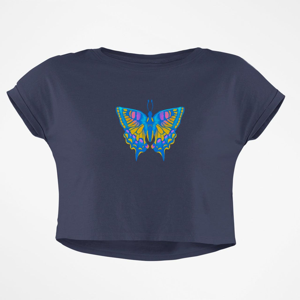 NEON BUTTERFLY CROP TOP